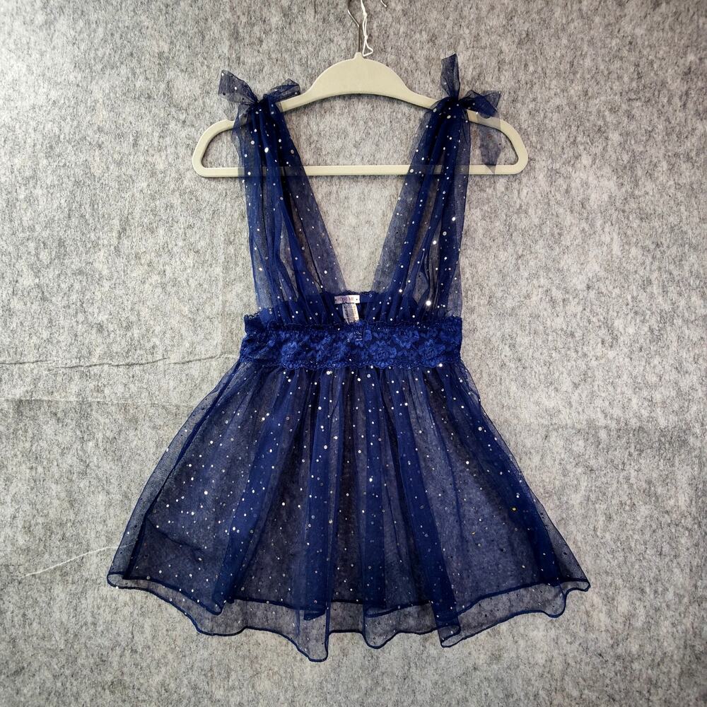 Cosplay Sparkle Fairy Babydoll Sheer Lace Layering Sultry Chemises Mini Dress